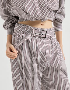 Pantalone Loose Track Bordeaux Donna - Brunello Cucinelli