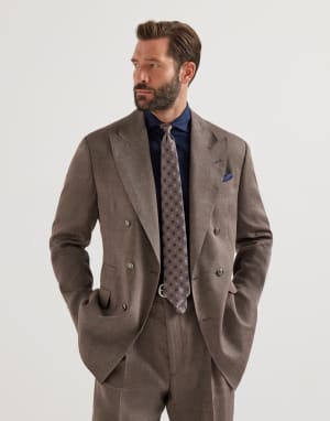 Chevron blazer Hazelnut Man - Brunello Cucinelli