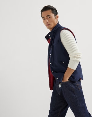 Жилет с утеплителем Синий Мужчина - Brunello Cucinelli