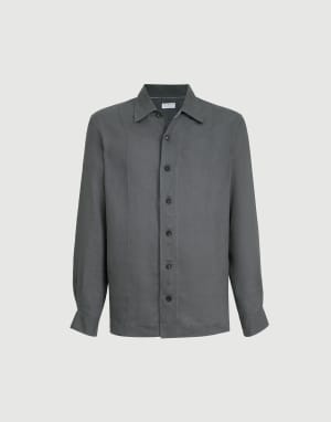 Linen shirt Anthracite Man - Brunello Cucinelli