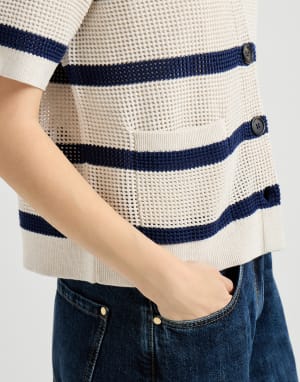 Striped cardigan Blue Woman - Brunello Cucinelli