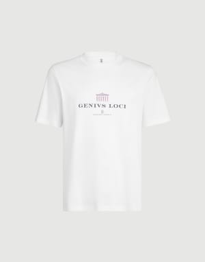 T-shirt con stampa Bianco Uomo - Brunello Cucinelli