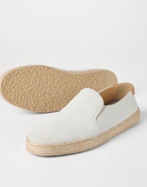 Suede slip-on Ivory Man - Brunello Cucinelli