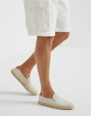 Suede slip-on Ivory Man - Brunello Cucinelli