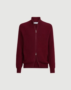 Кардиган из фасонного хлопка Вишневый Мужчина - Brunello Cucinelli