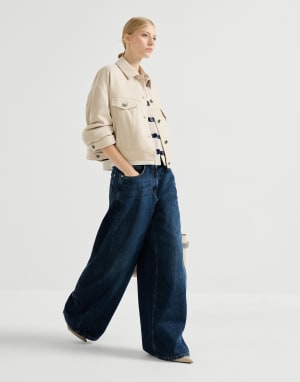 Wide trousers Dark Denim Woman - Brunello Cucinelli