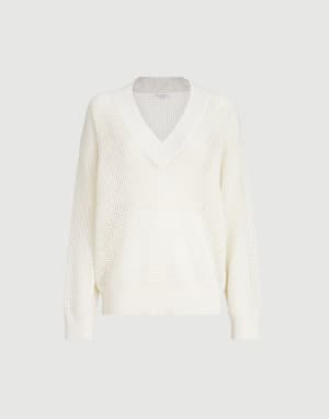 Cashmere net sweater Panama Woman - Brunello Cucinelli