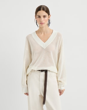 Cashmere net sweater Panama Woman - Brunello Cucinelli