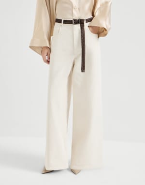 Relaxed trousers Chalk Woman - Brunello Cucinelli