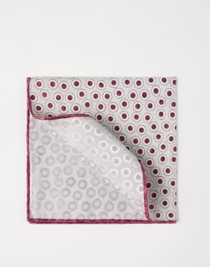 Spotted pocket square Cherry Man - Brunello Cucinelli