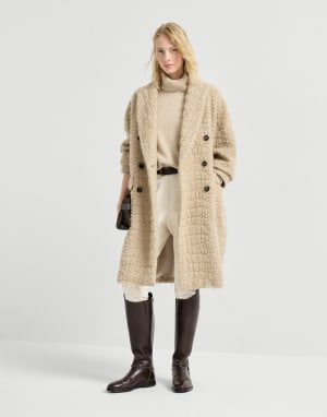 Pull col montant en cachemire et vigogne Beige Femme - Brunello Cucinelli