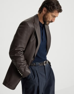 Calfskin blazer Chocolate Man - Brunello Cucinelli