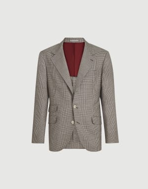 Veste Cavallo Prince de Galles Marron Clair Homme - Brunello Cucinelli