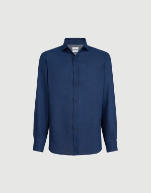 Linen shirt Navy Blue Man - Brunello Cucinelli