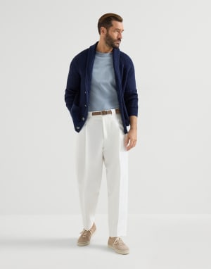 T-shirt in jersey con logo Ardesia Uomo - Brunello Cucinelli