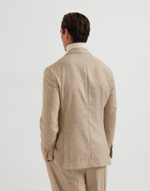 Dekonstruiertes Sakko in Hahnentrittmuster Beige Herren - Brunello Cucinelli