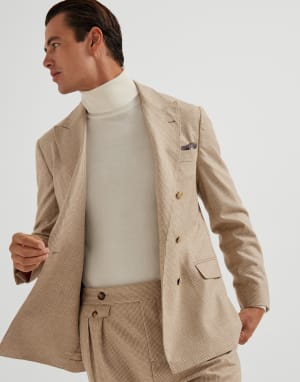 Dekonstruiertes Sakko in Hahnentrittmuster Beige Herren - Brunello Cucinelli