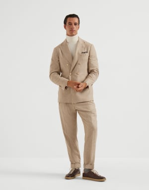 千鸟格纹西装套装 蓝色 男款 - Brunello Cucinelli