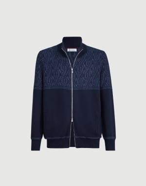 Cotton cardigan Navy Blue Man - Brunello Cucinelli