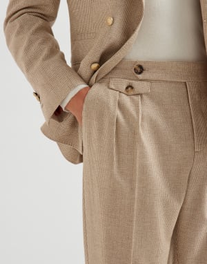 Houndstooth trousers Beige Man - Brunello Cucinelli