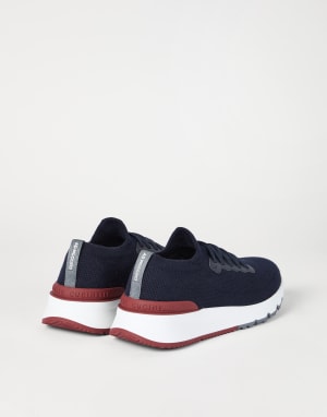 Cotton and calfskin runners Blue Man - Brunello Cucinelli
