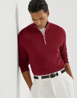 棉质针织衫 樱桃色 男款 - Brunello Cucinelli