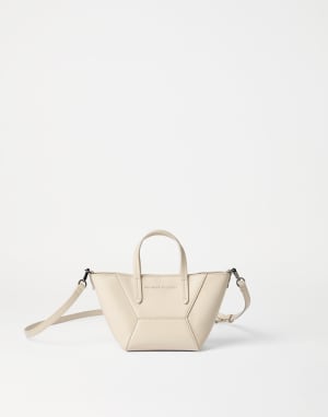 Сумка BC Duo мини из телячьей кожи Слоновая Кость Женщина - Brunello Cucinelli