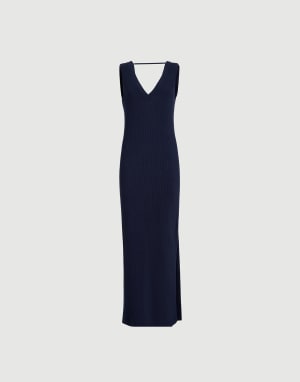 Rib knit dress Blue Woman - Brunello Cucinelli