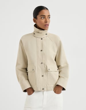 Canvas outerwear jacket Beige Woman - Brunello Cucinelli