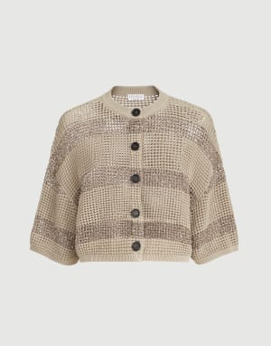Cropped cardigan Sand Woman - Brunello Cucinelli