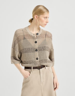 Cropped cardigan Sand Woman - Brunello Cucinelli