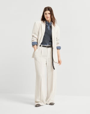 Striped poplin shirt Blue Woman - Brunello Cucinelli