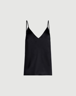 Stretch silk satin camisole Black Woman - Brunello Cucinelli