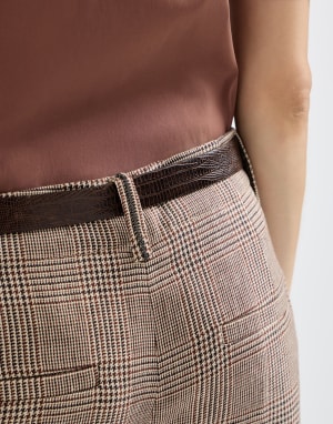 Square cigarette trousers Light Brown Woman - Brunello Cucinelli