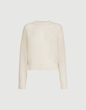 马海毛和羊毛混纺毛衣 象牙色 女款 - Brunello Cucinelli