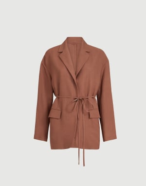 Fluid twill blazer Firebrick Woman - Brunello Cucinelli