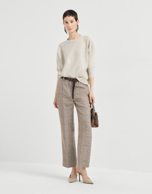 Dazzling Embroidery sweater Beige Woman - Brunello Cucinelli