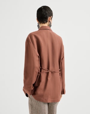 Blazer aus Fluid-Twill Ziegelrot Damen - Brunello Cucinelli