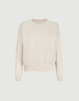 Dazzling Embroidery sweater Beige Woman - Brunello Cucinelli