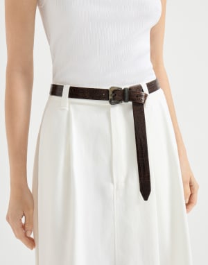 Calfskin belt Rust Brown Woman - Brunello Cucinelli