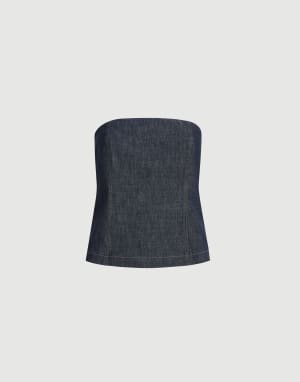 Haut bandeau Denim Femme - Brunello Cucinelli