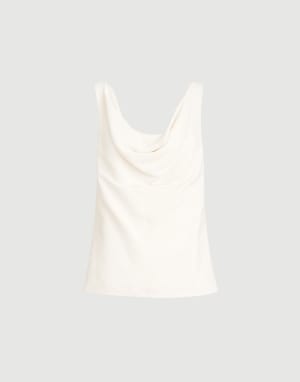 フルイドツイル トップ アイボリー レディース - Brunello Cucinelli