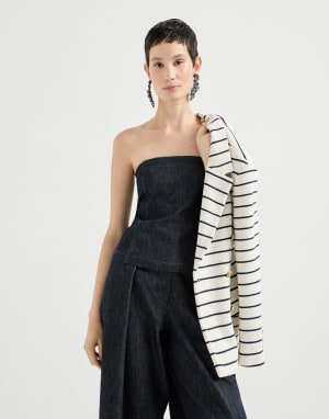 Haut bandeau Denim Femme - Brunello Cucinelli