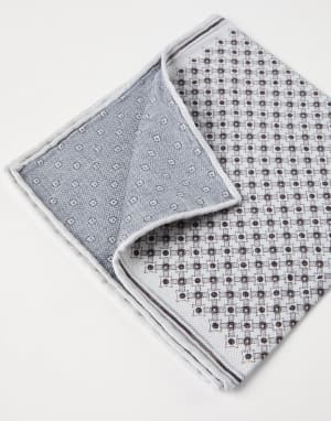 Pocket square with pattern Light Grey Man - Brunello Cucinelli