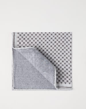 Pocket square with pattern Light Grey Man - Brunello Cucinelli
