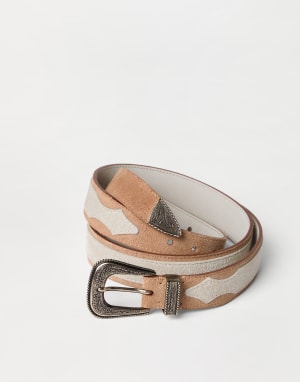 Reversed calfskin belt Light Brown Man - Brunello Cucinelli