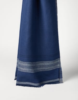 Linen scarf Royale Blue Man - Brunello Cucinelli