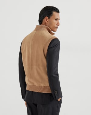Suede vest Light Brown Man - Brunello Cucinelli