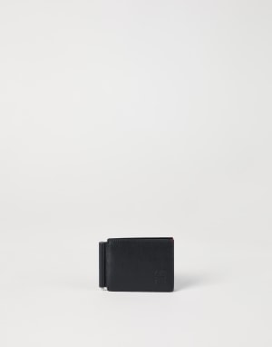 Leather money clip wallet Black Man - Brunello Cucinelli