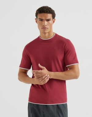 T-shirt with faux-layering Cherry Man - Brunello Cucinelli